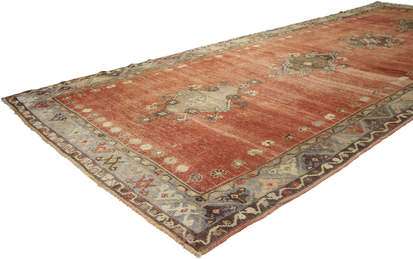 4 x 11 Vintage Turkish Oushak Rug 50768