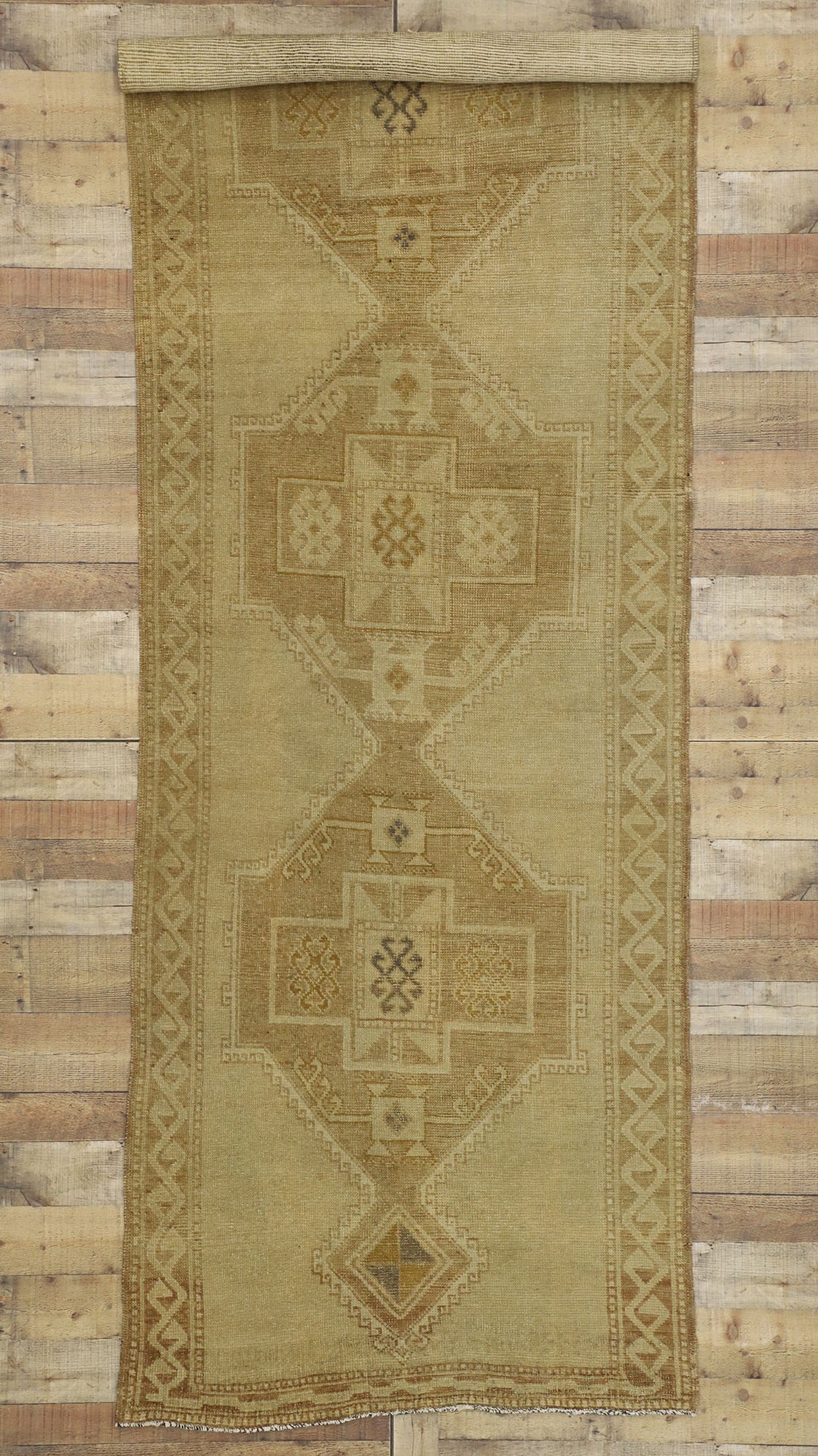 4 x 11 Vintage Turkish Oushak Rug 50835