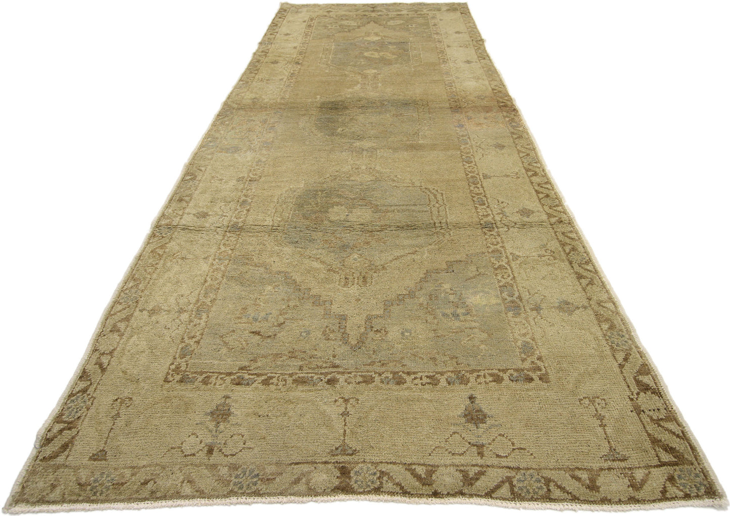 4 x 10 Vintage Turkish Oushak Rug 50837