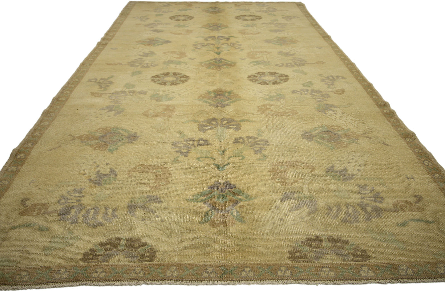 5 x 11 Vintage Turkish Oushak Rug 50843