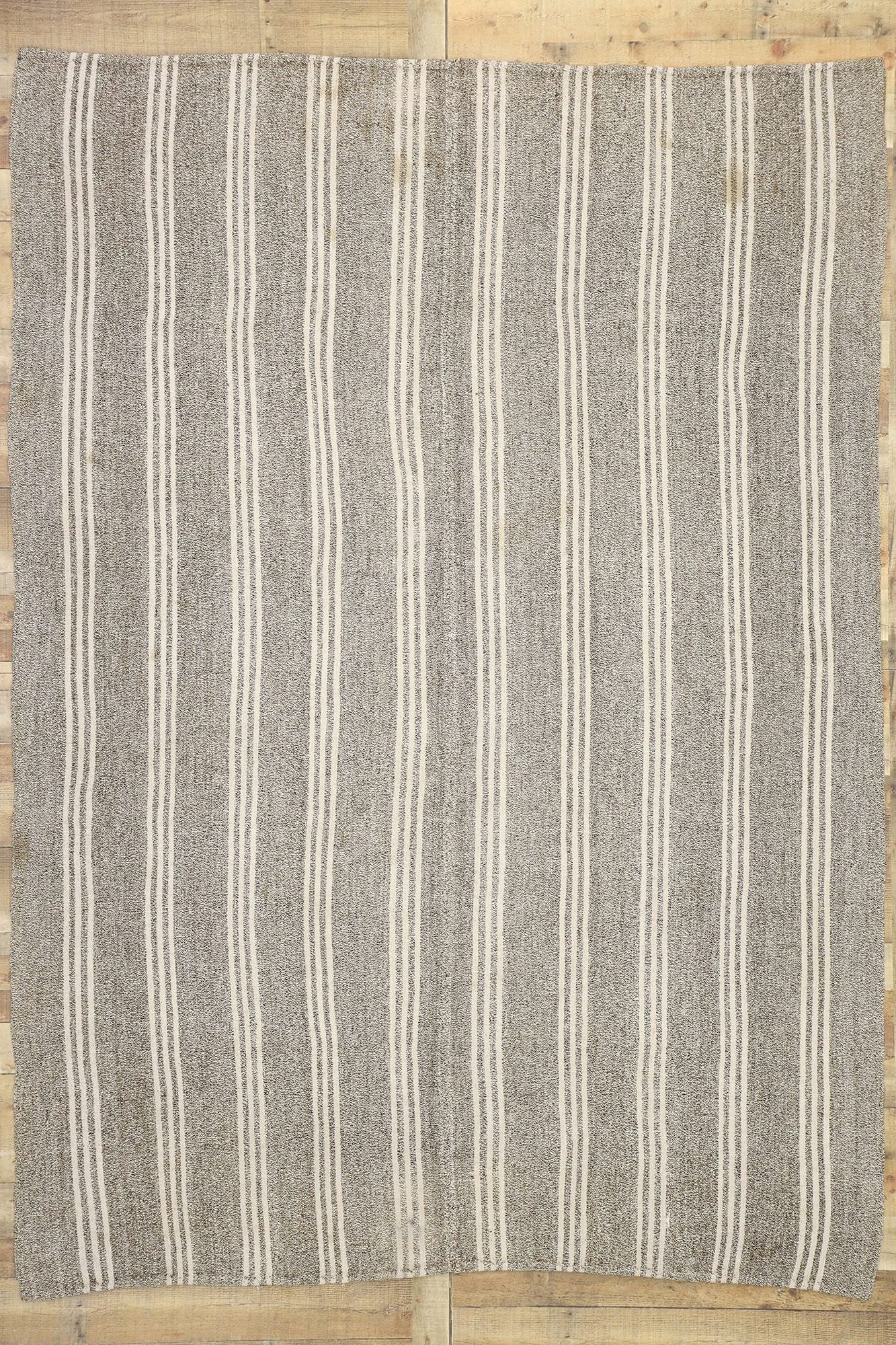 7 x 10 Vintage Gray Turkish Kilim Rug 50885