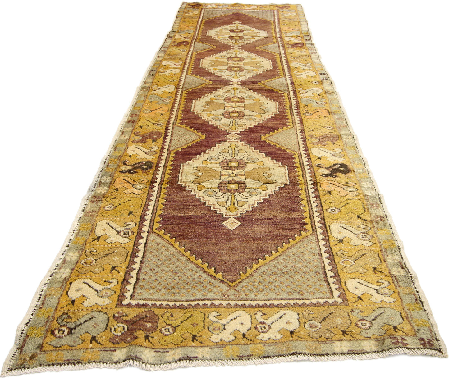 3 x 10 Vintage Turkish Oushak Rug 50929