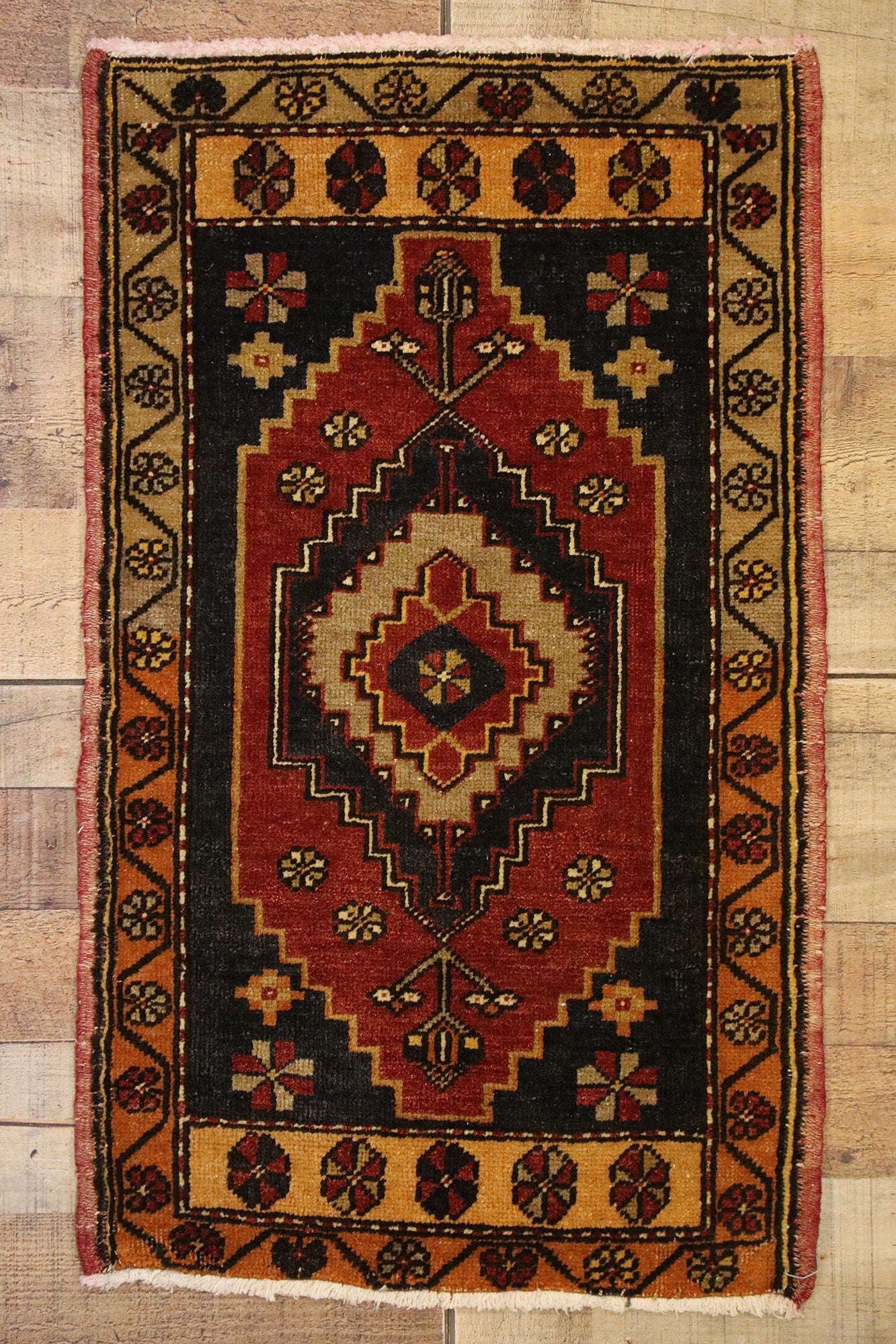 2 x 3 Vintage Turkish Yastik Rug 50935