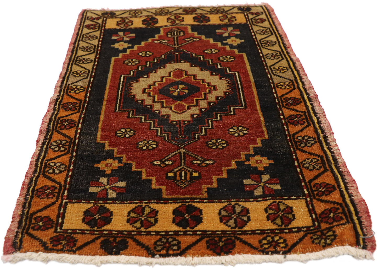 2 x 3 Vintage Turkish Yastik Rug 50935