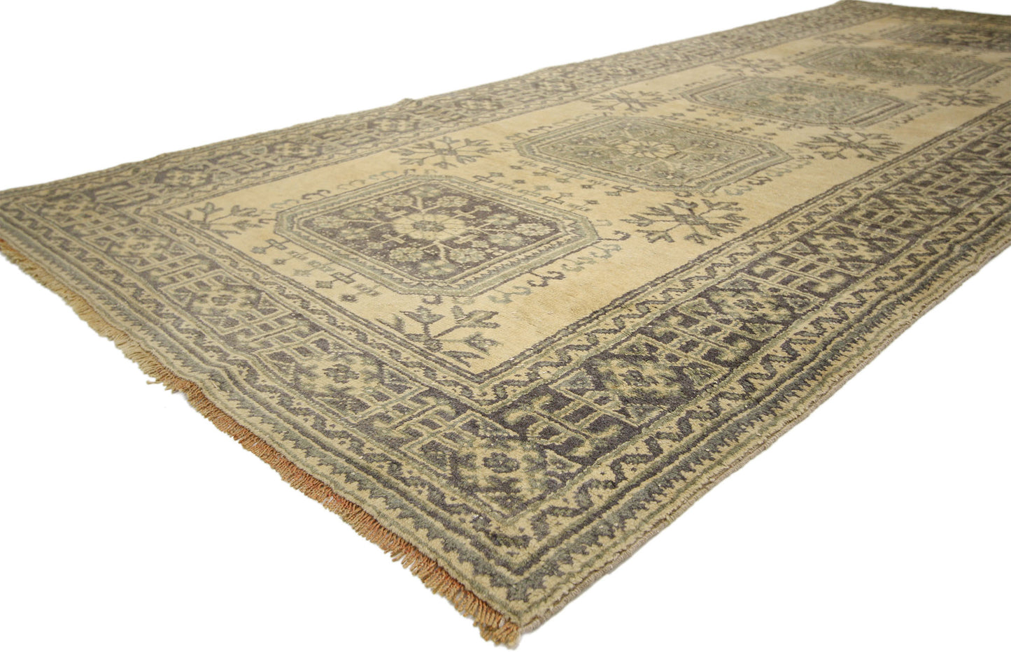 5 x 11 Vintage Turkish Oushak Rug 51117