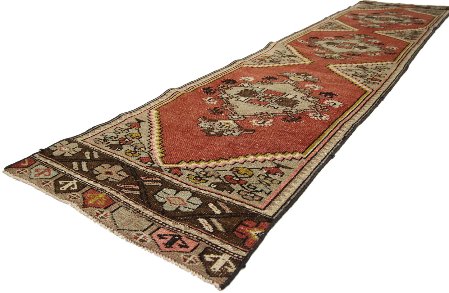 2 x 9 Vintage Red Turkish Oushak Rug 51147