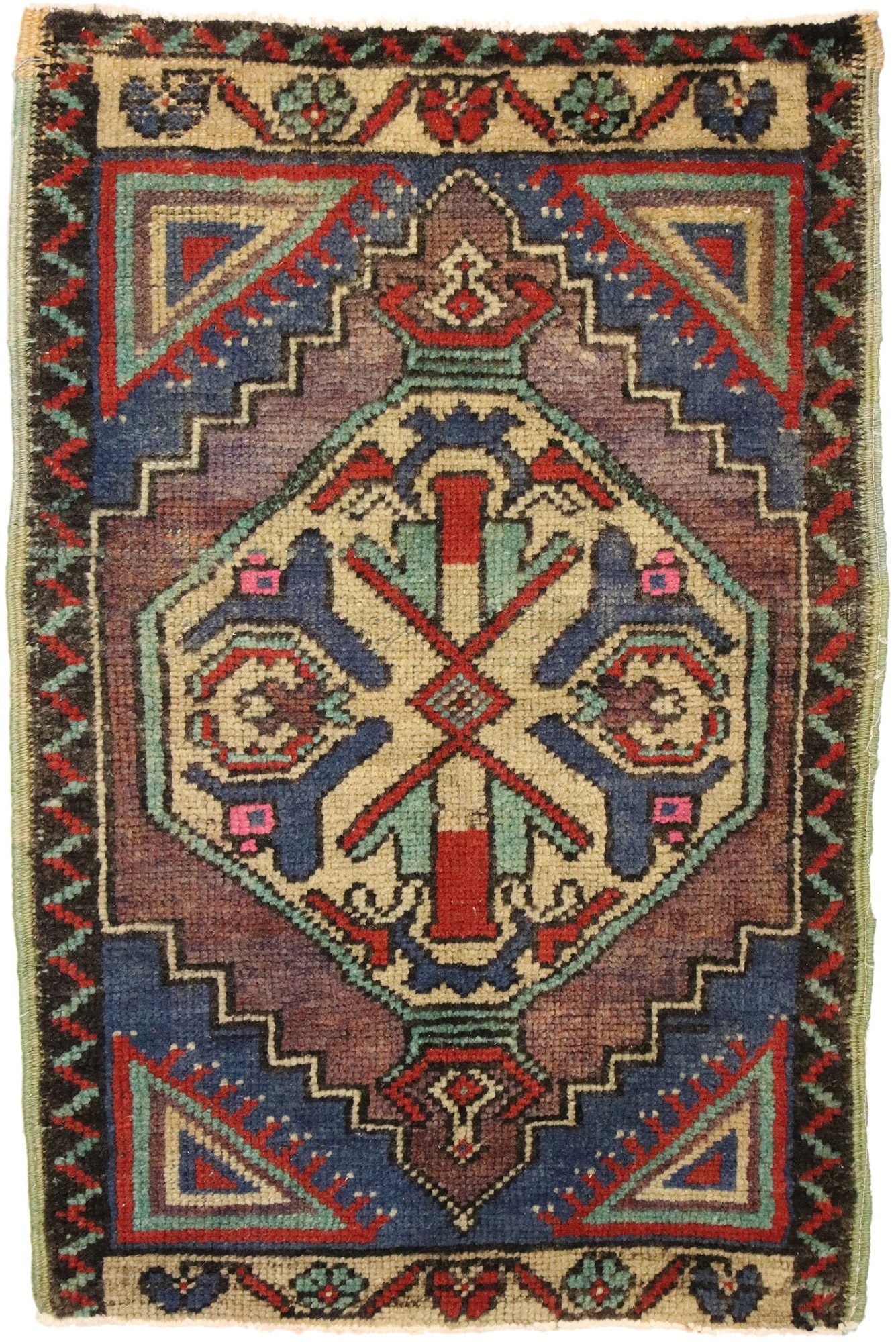 2 x 3 Vintage Turkish Yastik Rug 51196