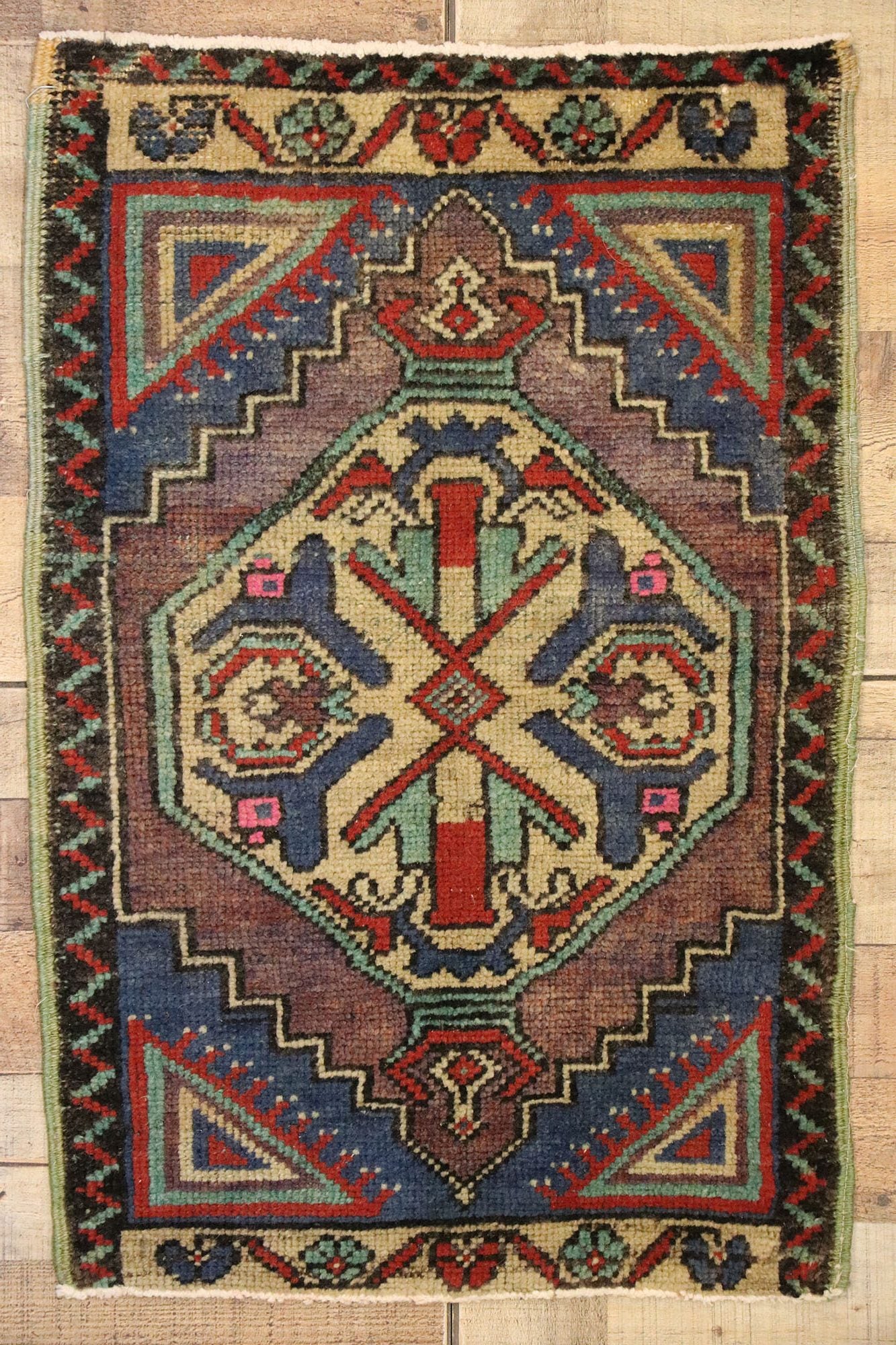 2 x 3 Vintage Turkish Yastik Rug 51196