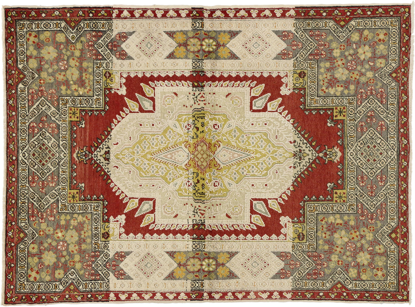 4 x 6 Vintage Turkish Oushak Rug 51293