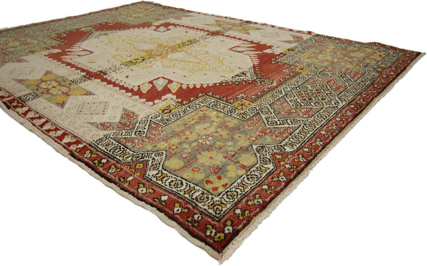 4 x 6 Vintage Turkish Oushak Rug 51293