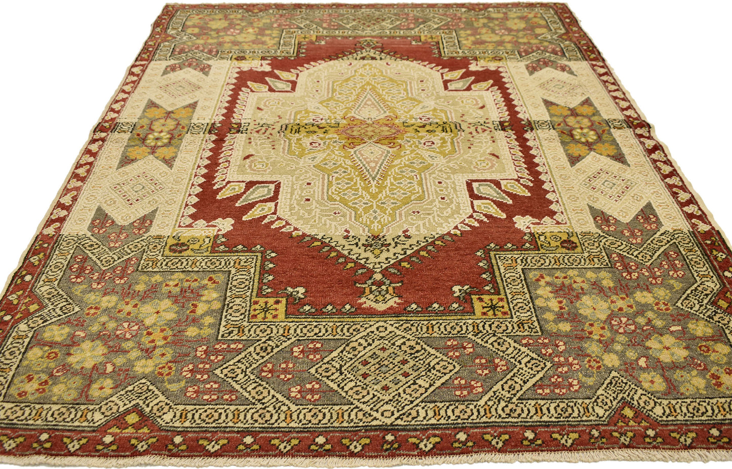 4 x 6 Vintage Turkish Oushak Rug 51293