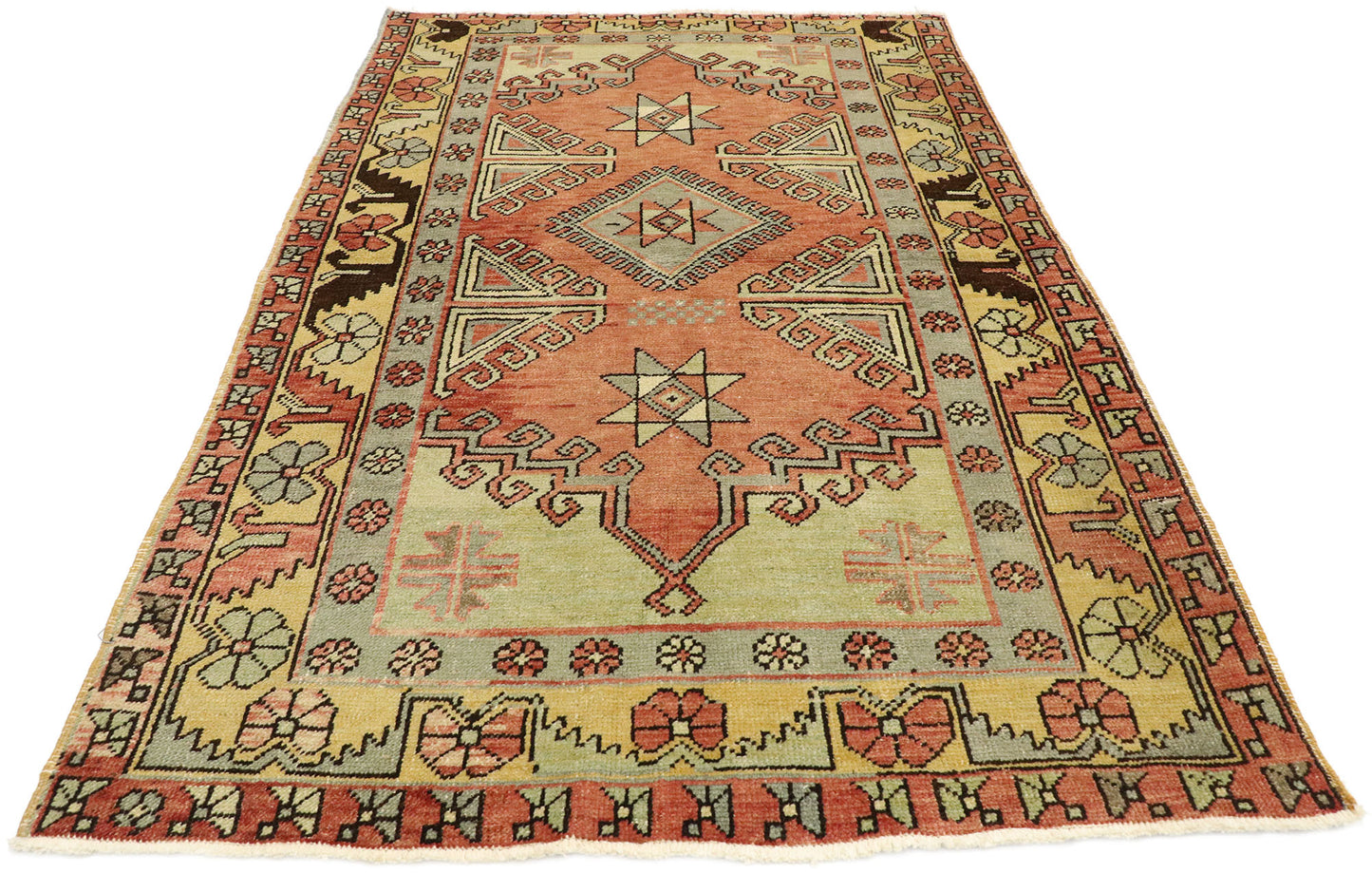 3 x 5 Vintage Turkish Oushak Rug 51315