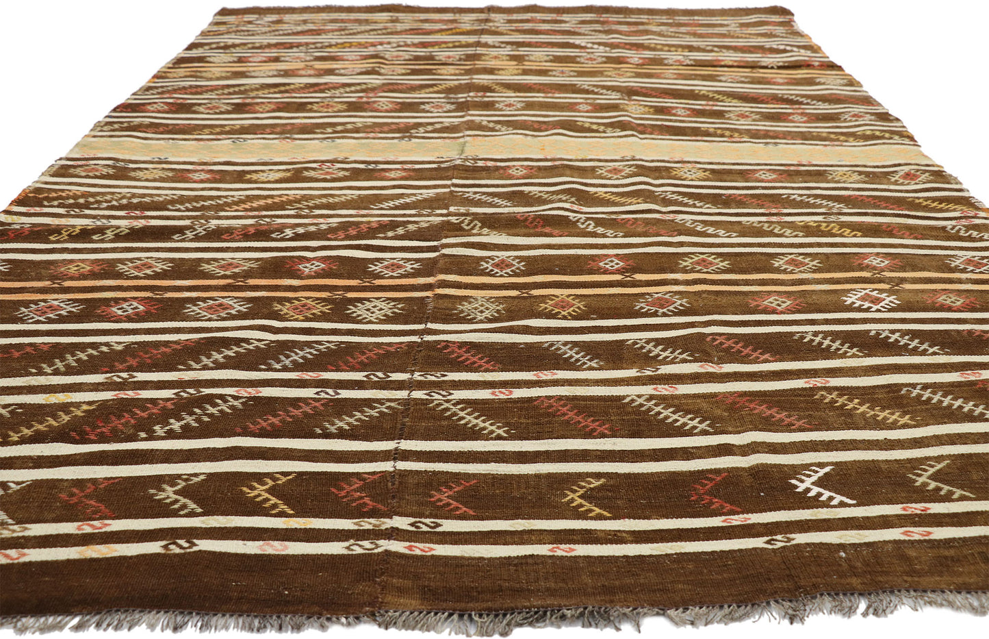 7 x 11 Vintage Turkish Kilim Rug 51333