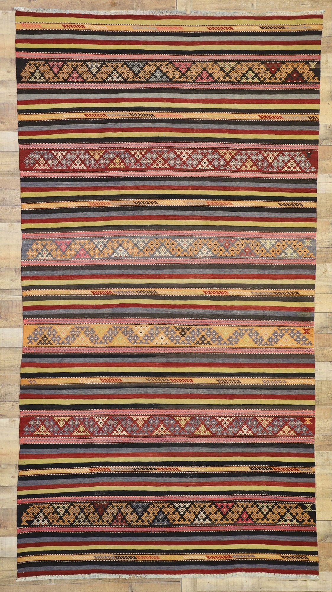 6 x 11 Vintage Turkish Kilim Rug 51347