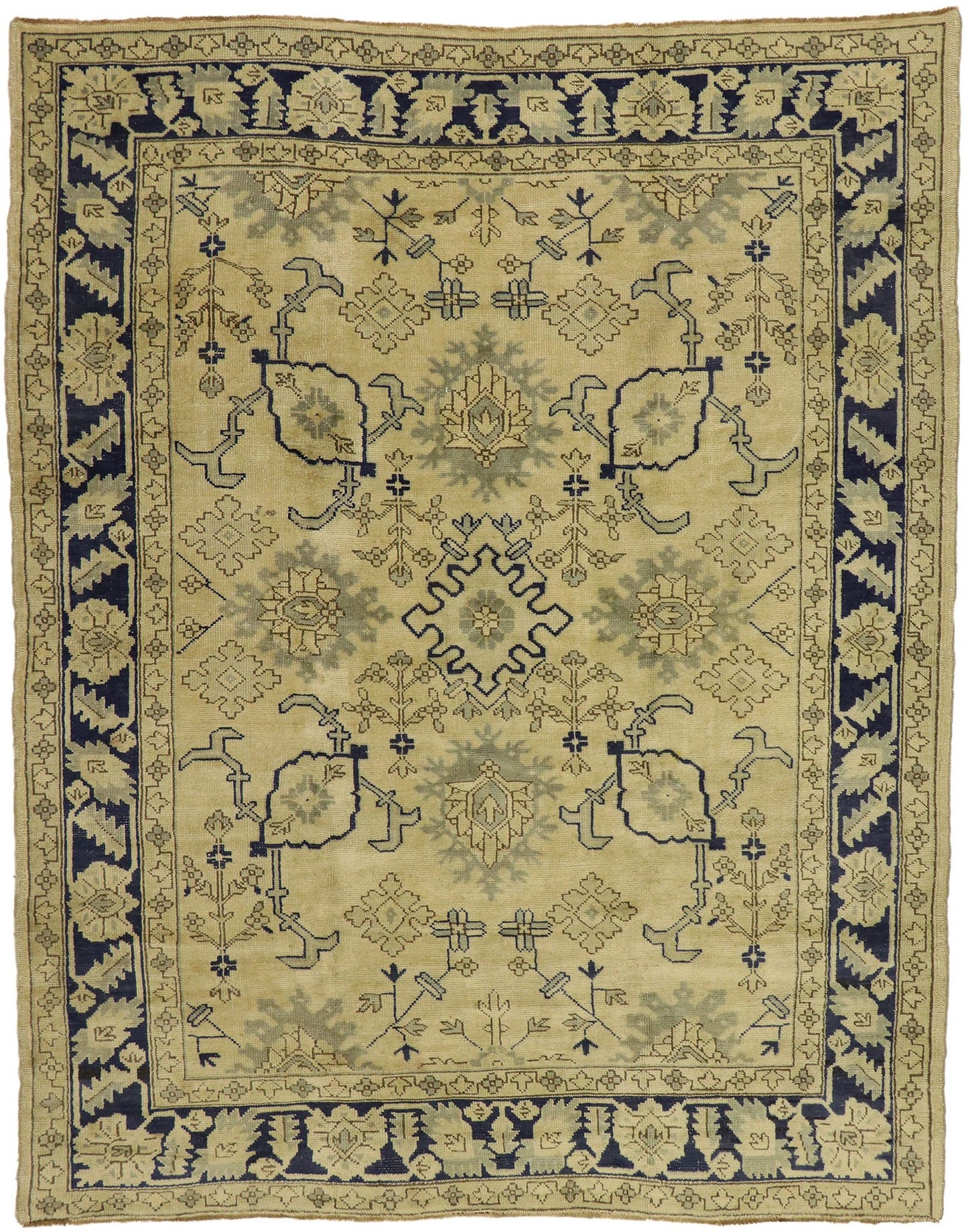 8 x 9 Vintage Turkish Oushak Rug 51403