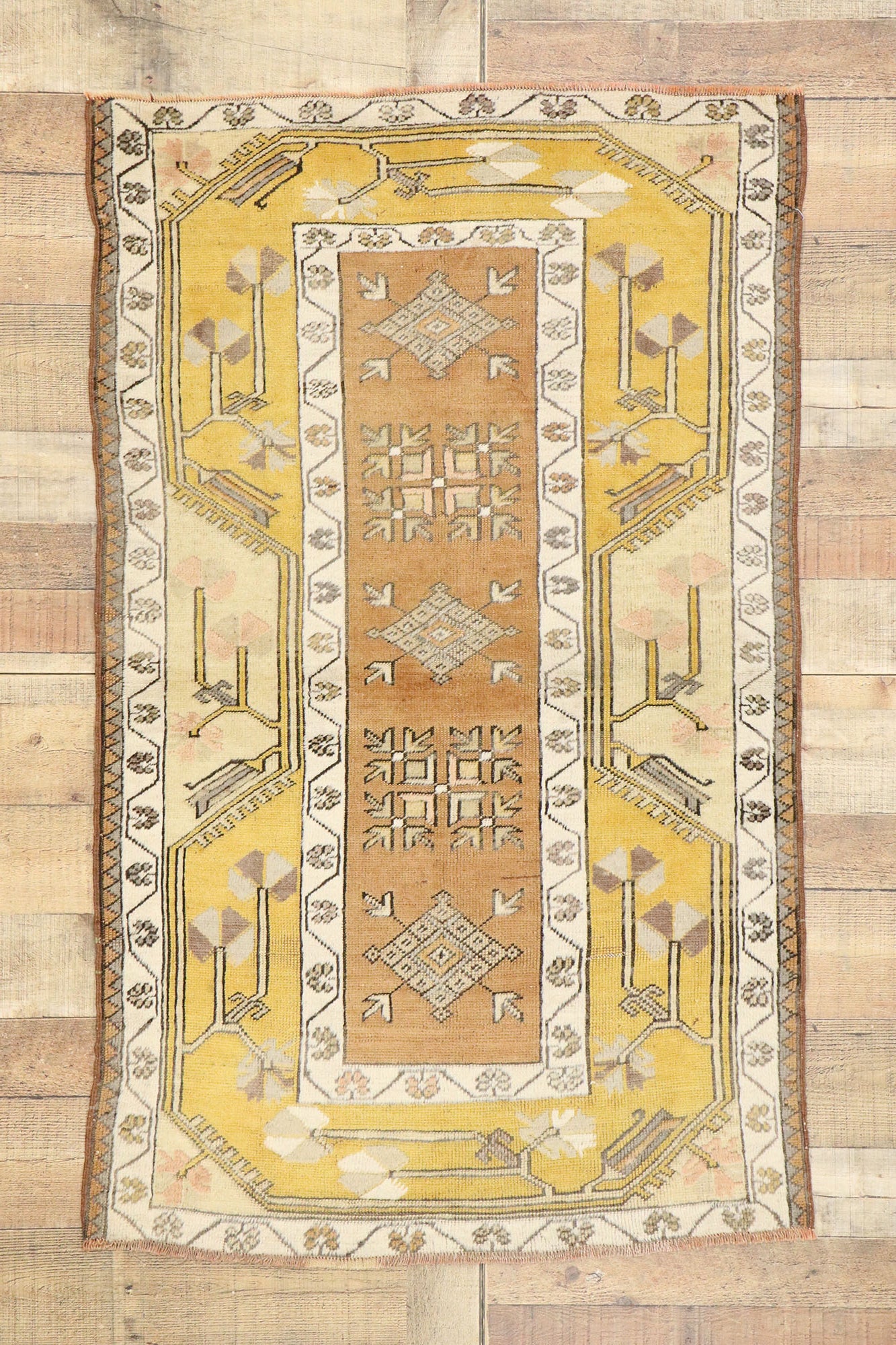 3 x 5 Vintage Turkish Oushak Rug 51405