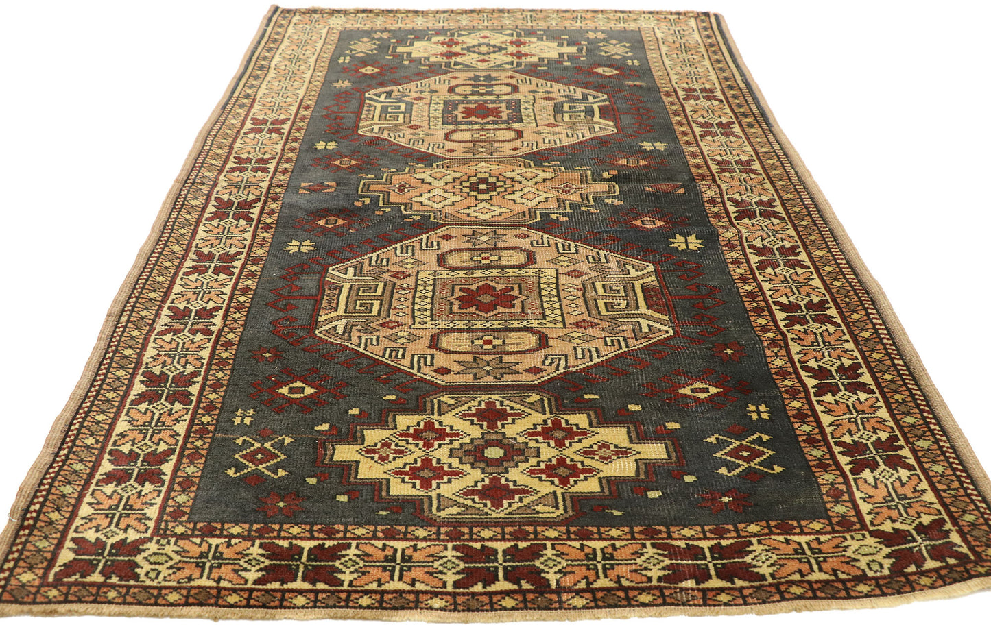 4 x 6 Vintage Turkish Oushak Rug 51406
