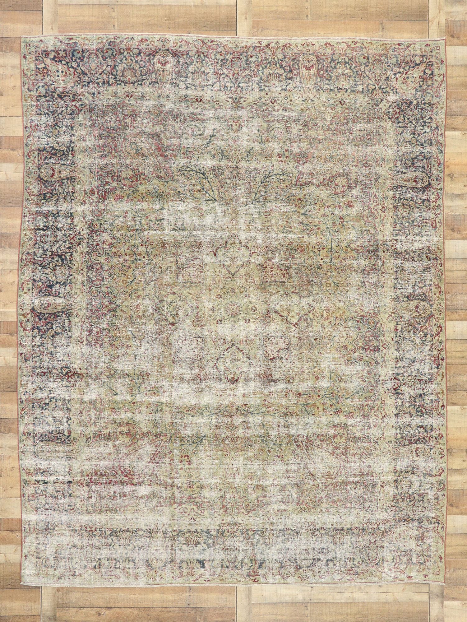 9 x 11 Antique Persian Kerman Rug 51525