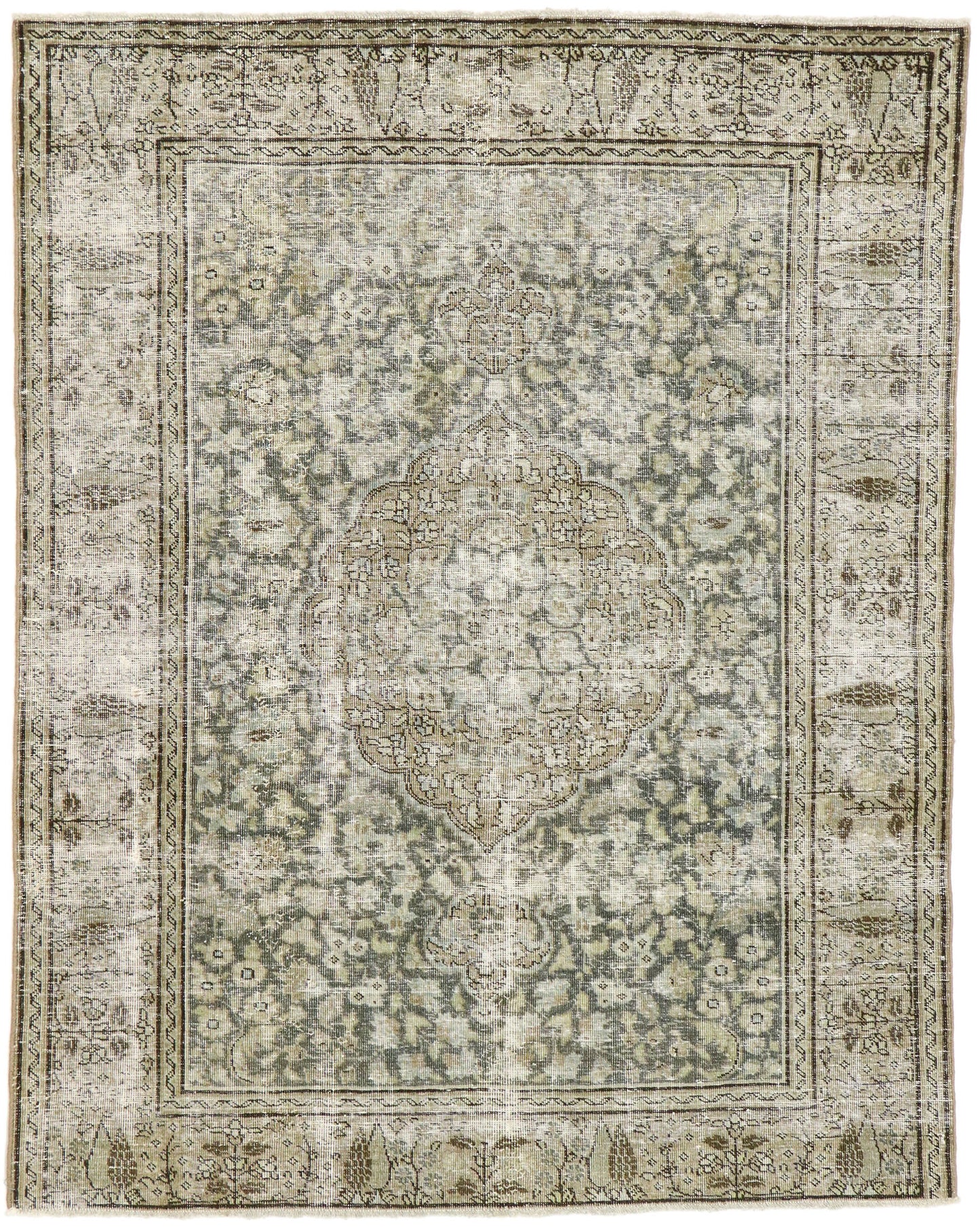 5 x 6 Antique Persian Tabriz Rug 51531