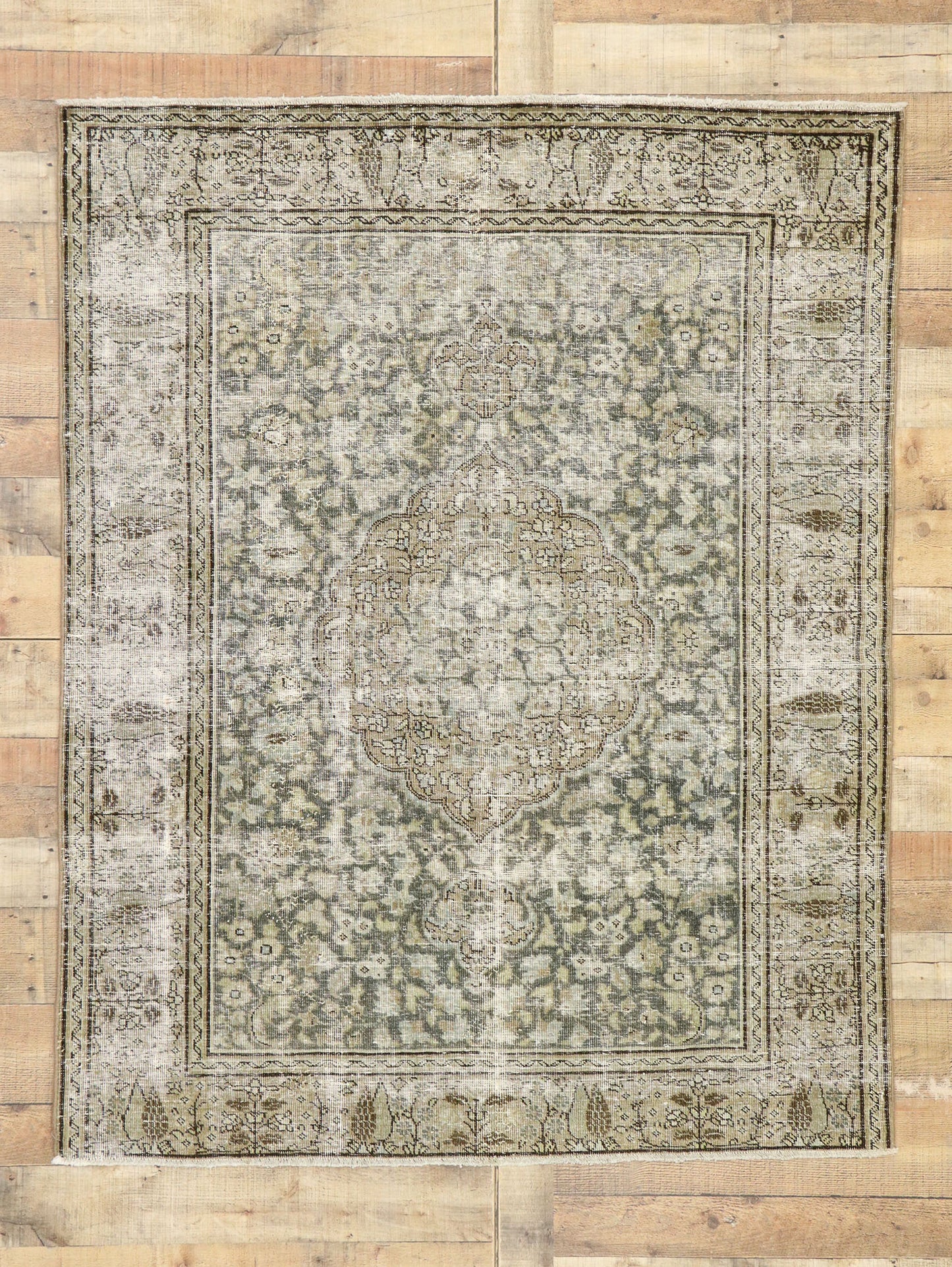 5 x 6 Antique Persian Tabriz Rug 51531