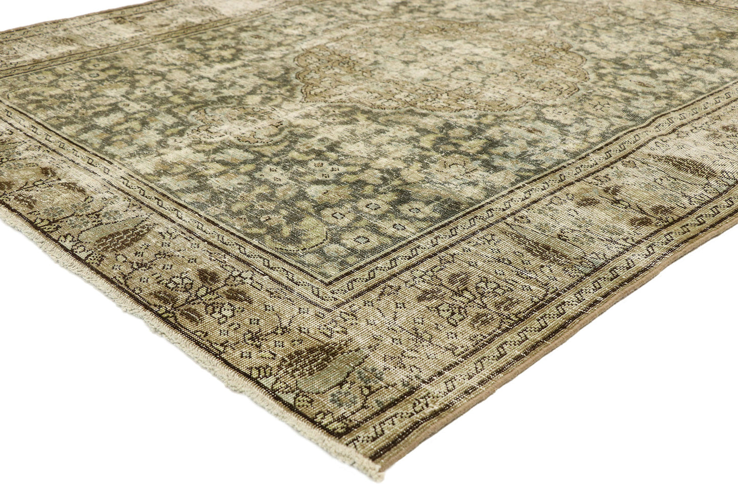 5 x 6 Antique Persian Tabriz Rug 51531