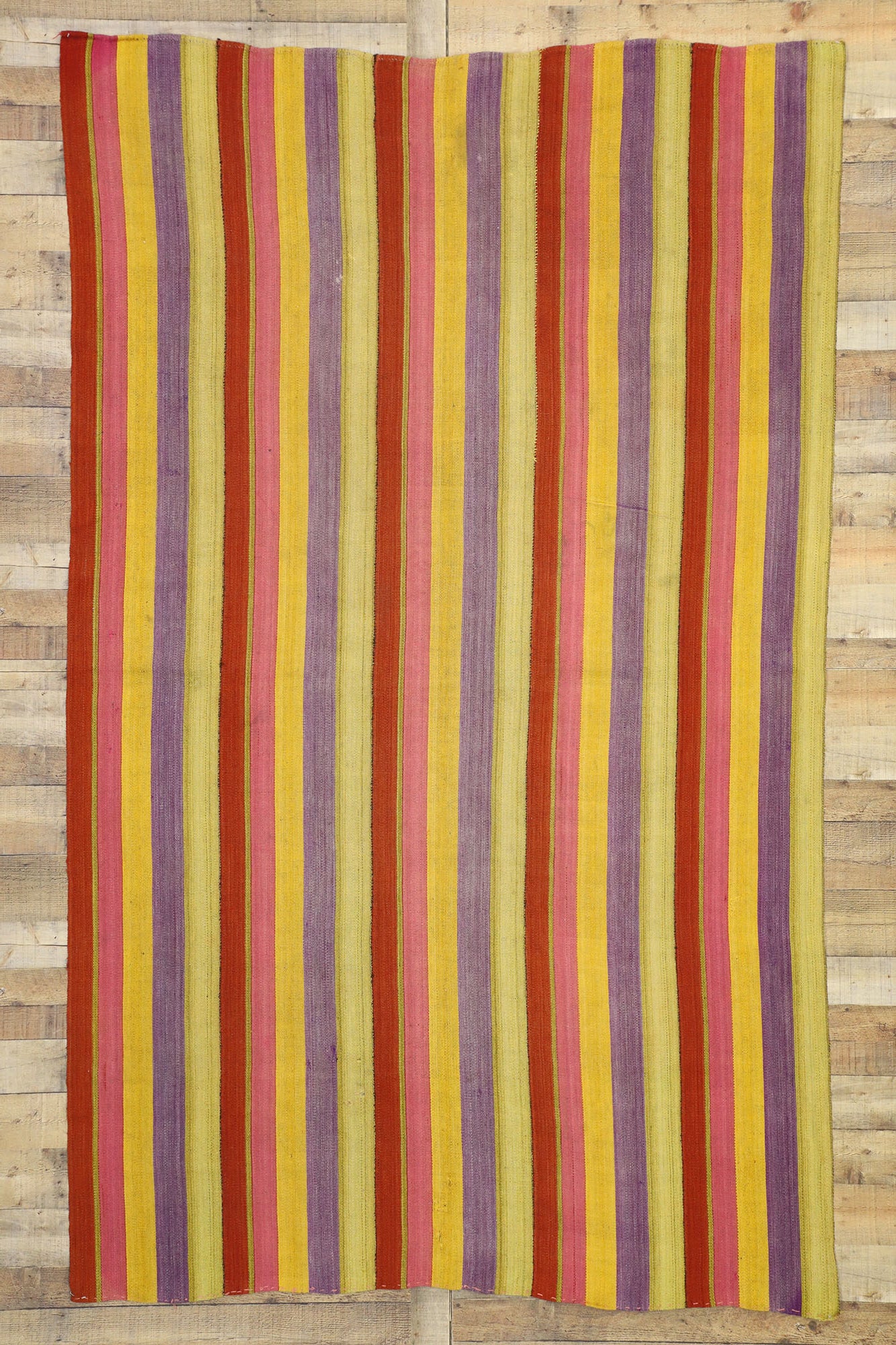 6 x 10 Vintage Turkish Striped Kilim Rug 51553