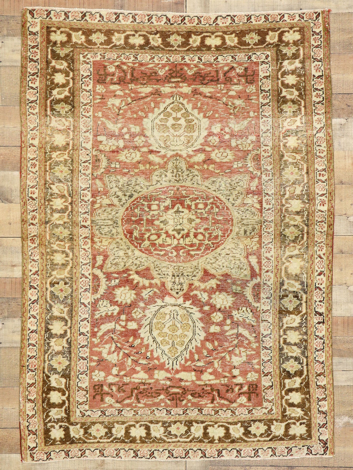 4 x 6 Vintage Turkish Oushak Rug 51560