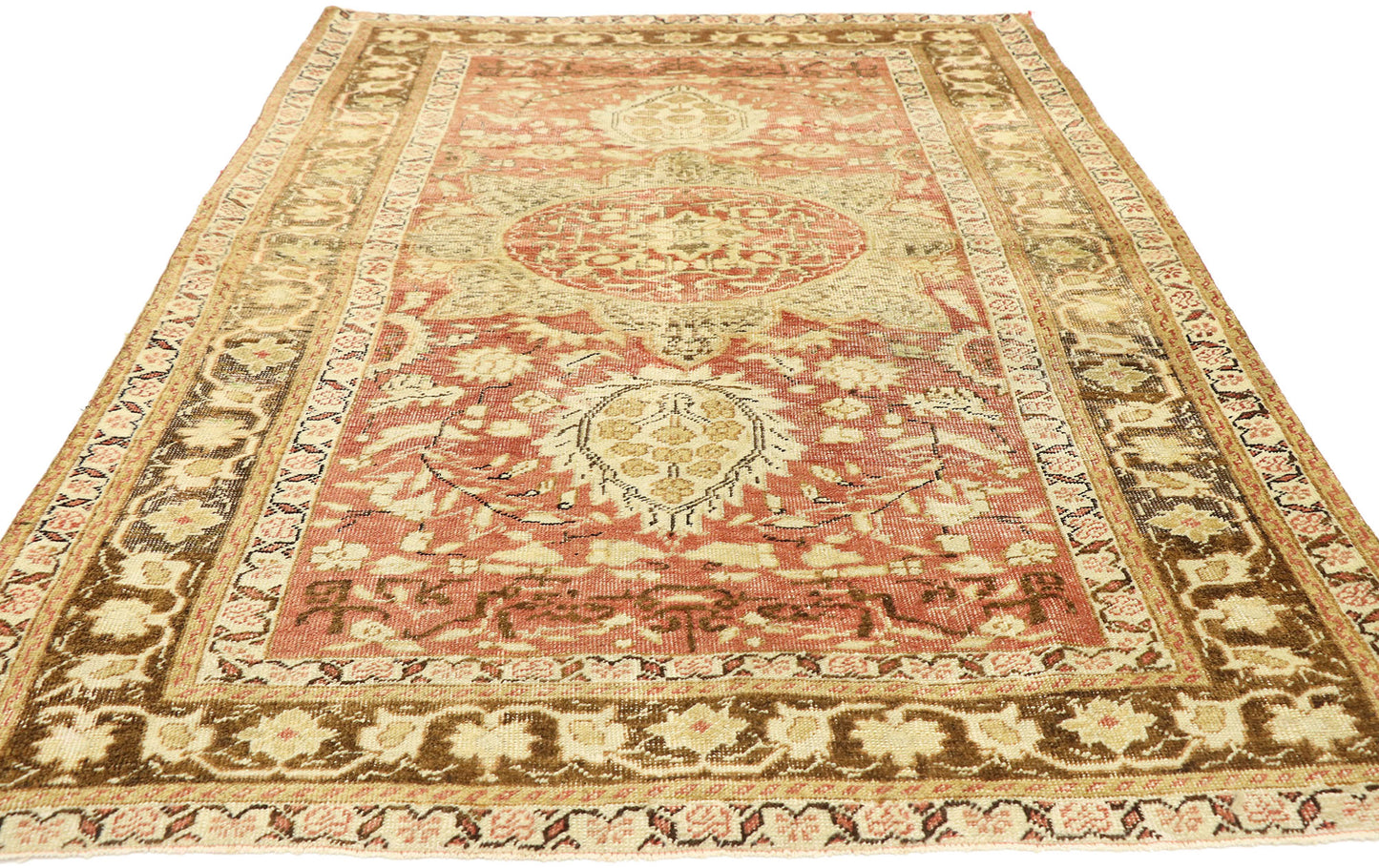 4 x 6 Vintage Turkish Oushak Rug 51560
