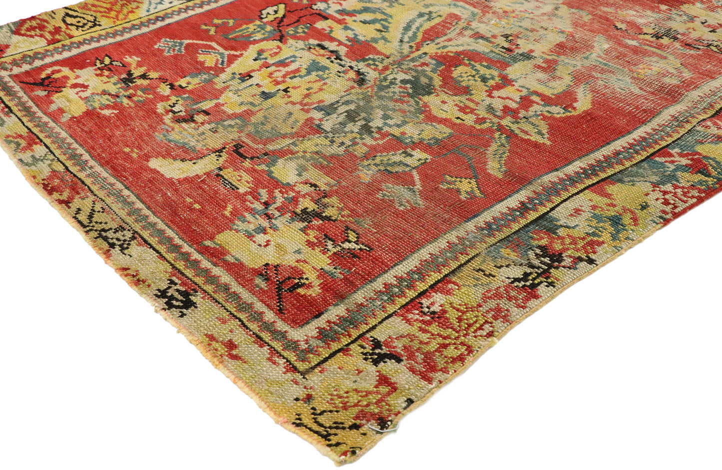 3 x 4 Antique Turkish Oushak Prayer Rug 51568