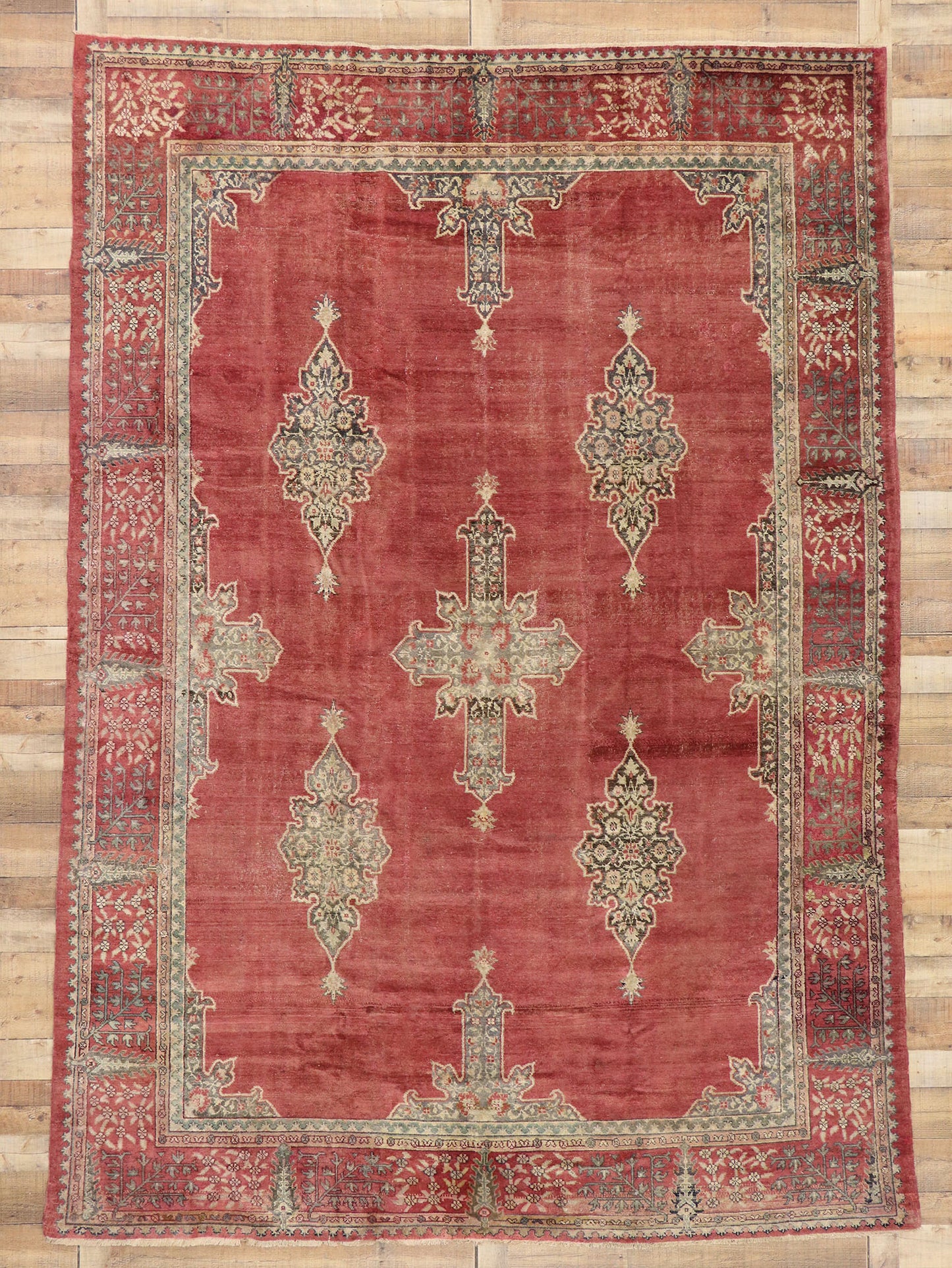 8 x 12 Vintage Turkish Oushak Rug 51636