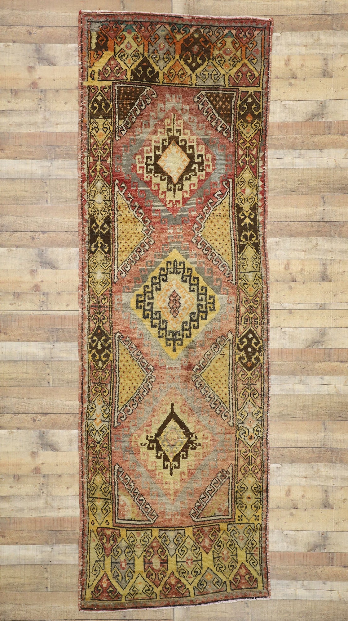 4 x 12 Vintage Turkish Oushak Rug 51659