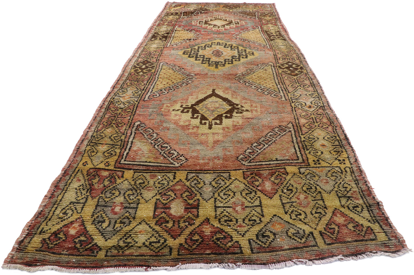 4 x 12 Vintage Turkish Oushak Rug 51659