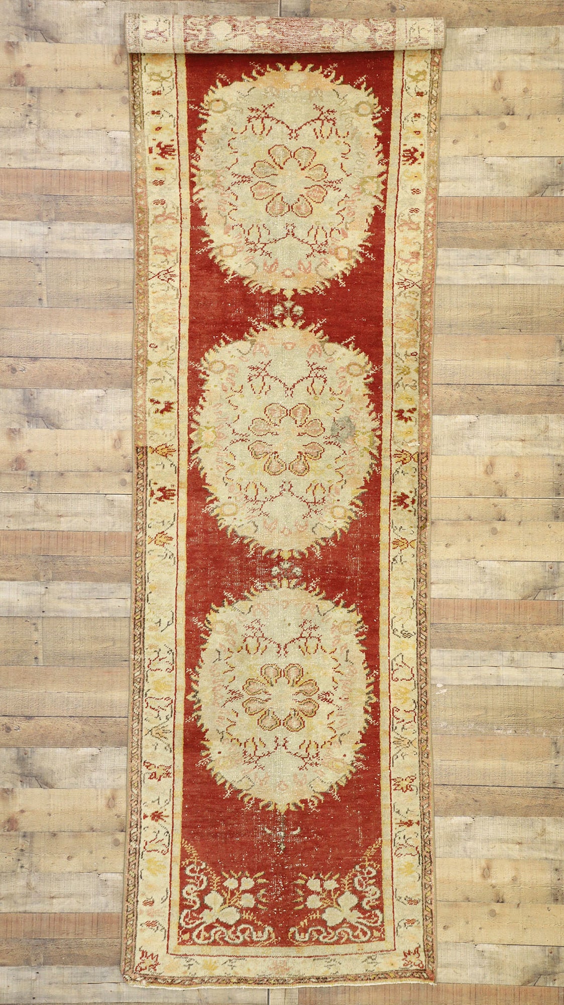 3 x 11 Vintage Turkish Oushak Rug 51662