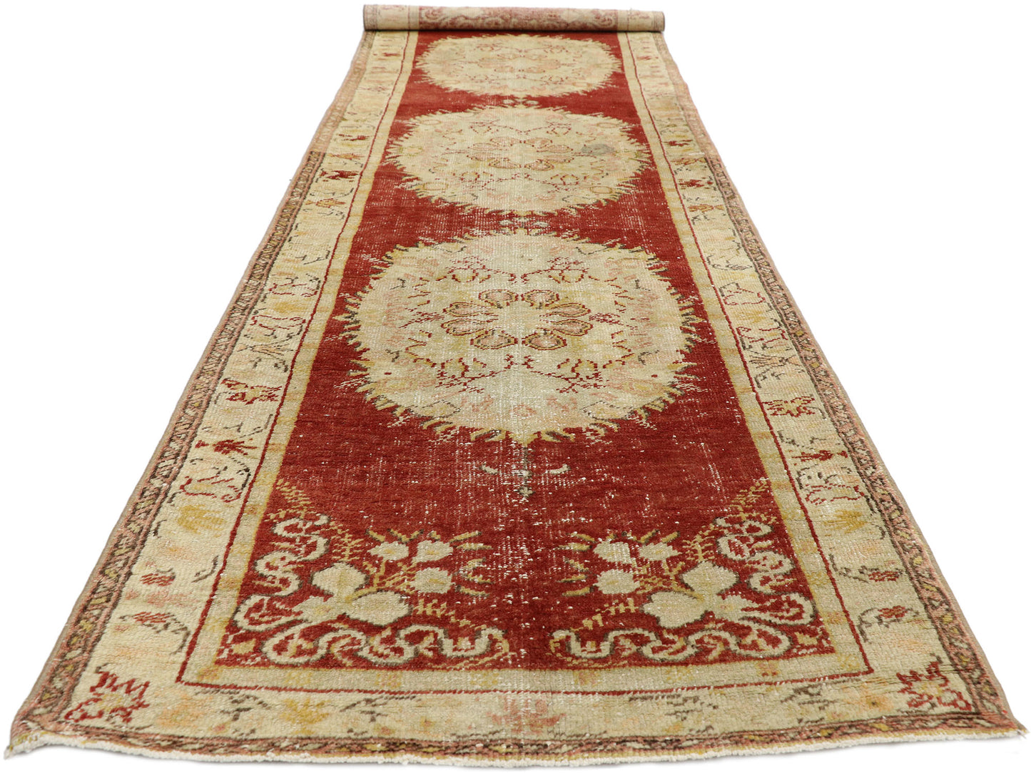 3 x 11 Vintage Turkish Oushak Rug 51662