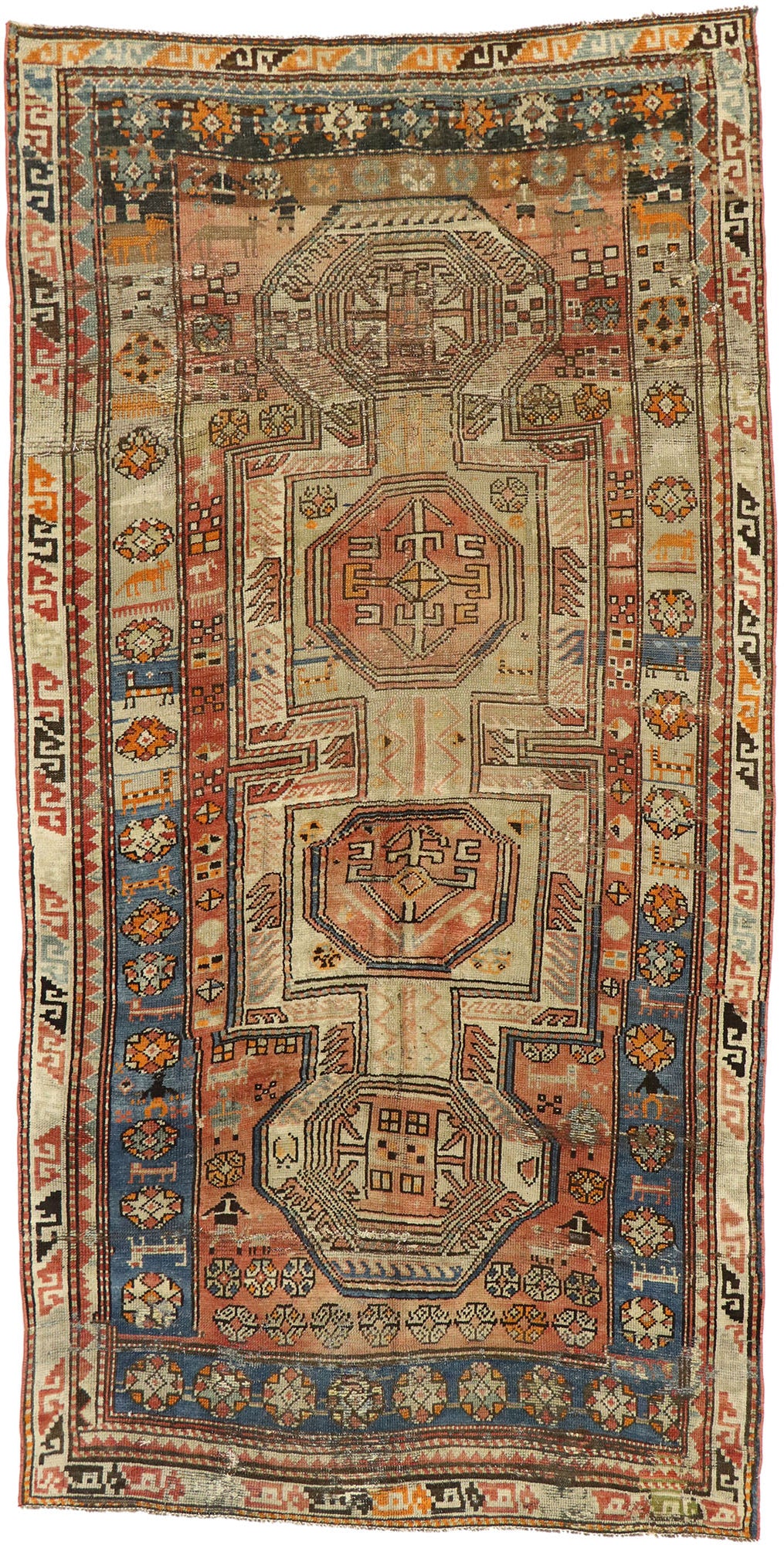 5 x 9 Antique Caucasian Kazak Rug 51667