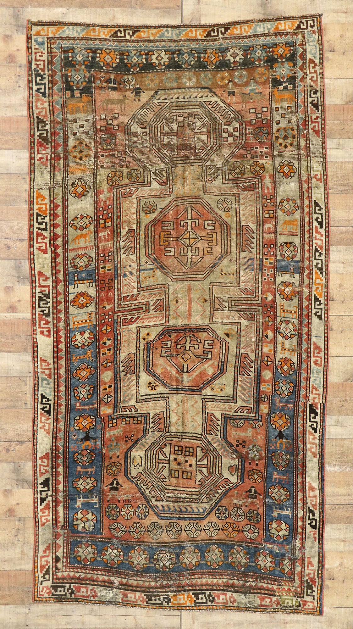 5 x 9 Antique Caucasian Kazak Rug 51667