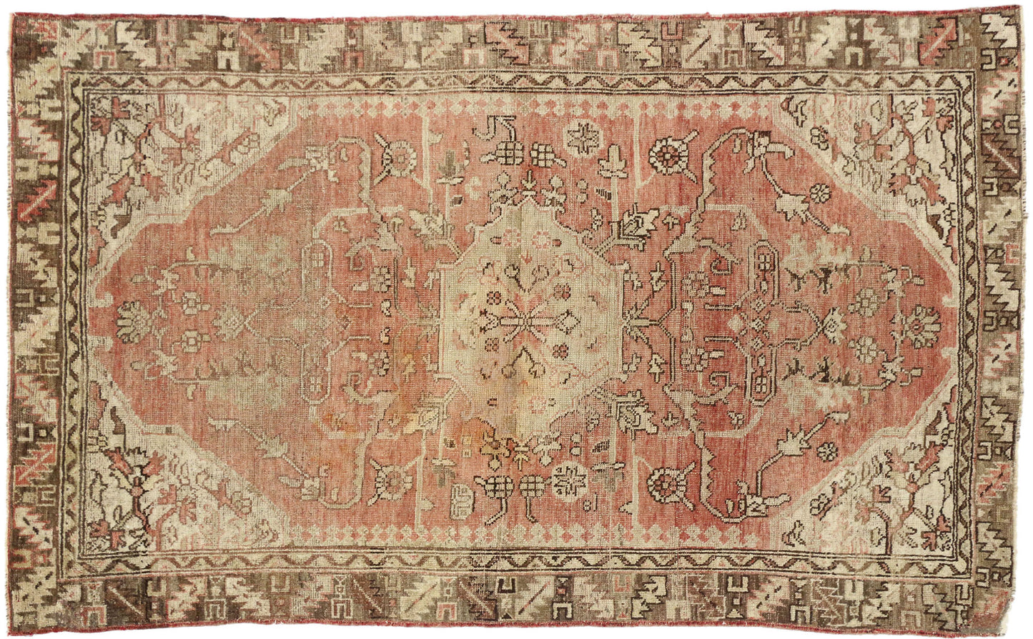 4 x 6 Vintage Turkish Oushak Rug 51691
