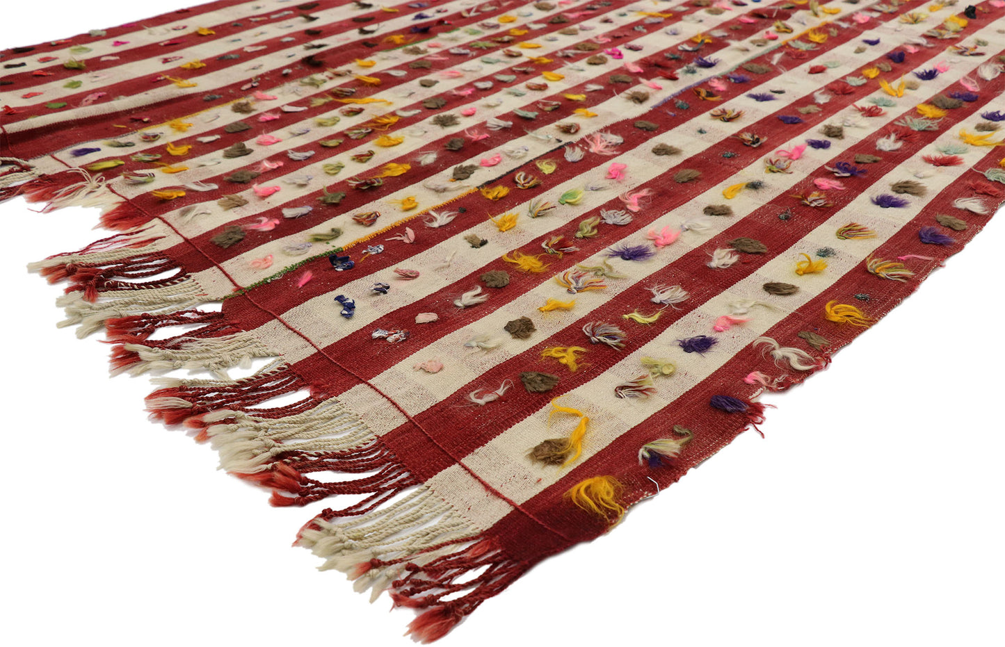 5 x 8 Vintage Turkish Pom Pom Kilim Rug 51711