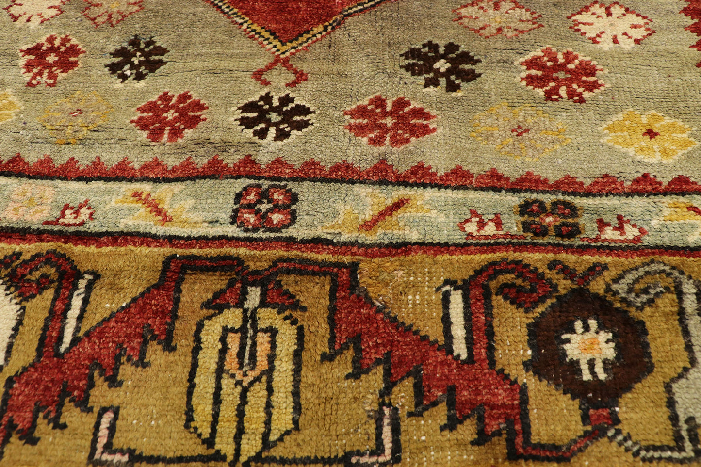 5 x 12 Vintage Turkish Oushak Gallery Rug 51716