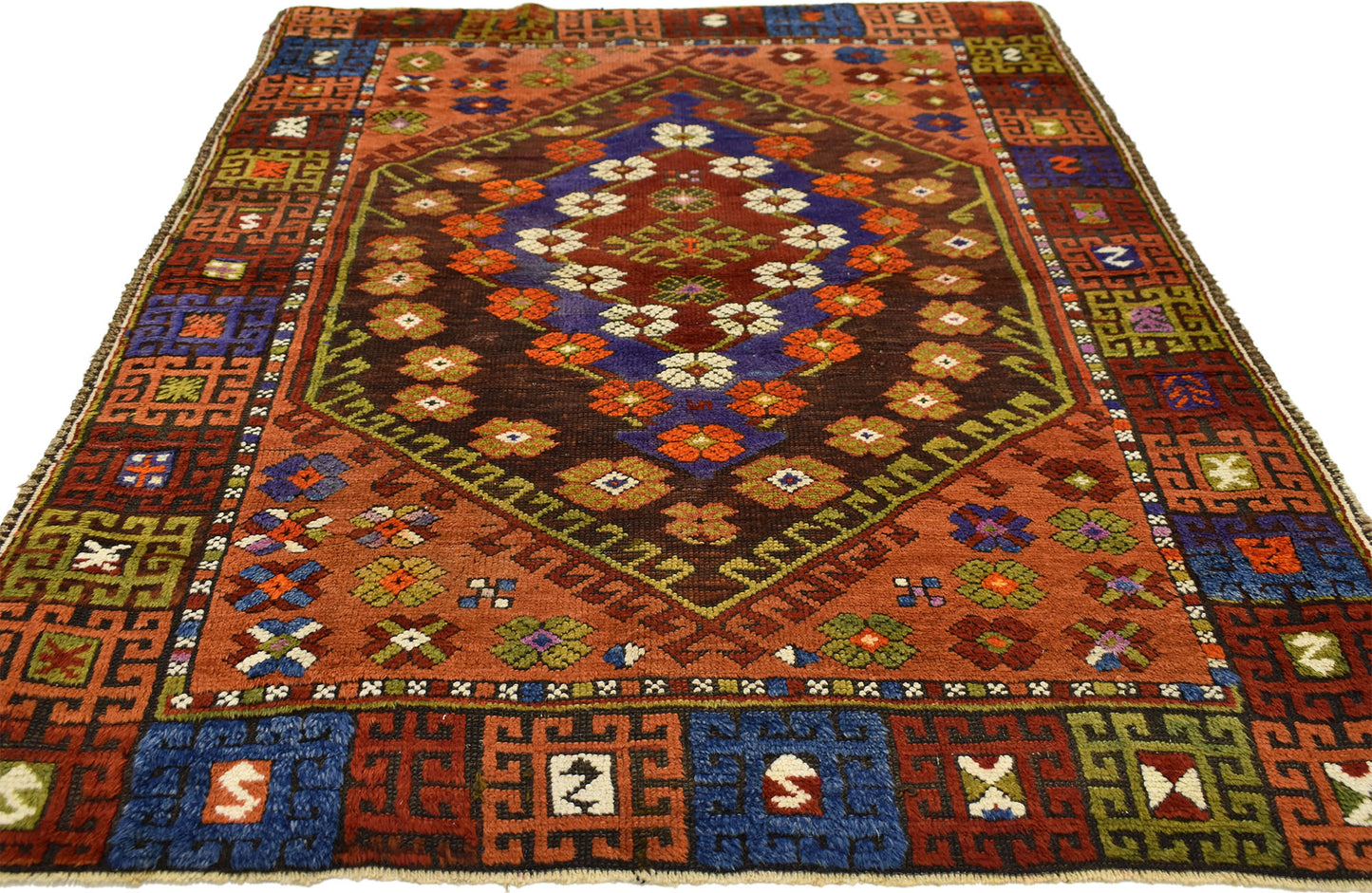 4 x 5 Vintage Turkish Oushak Rug 51733