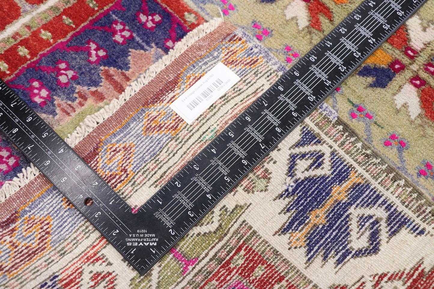 3 x 4 Vintage Turkish Oushak Prayer Rug 51763