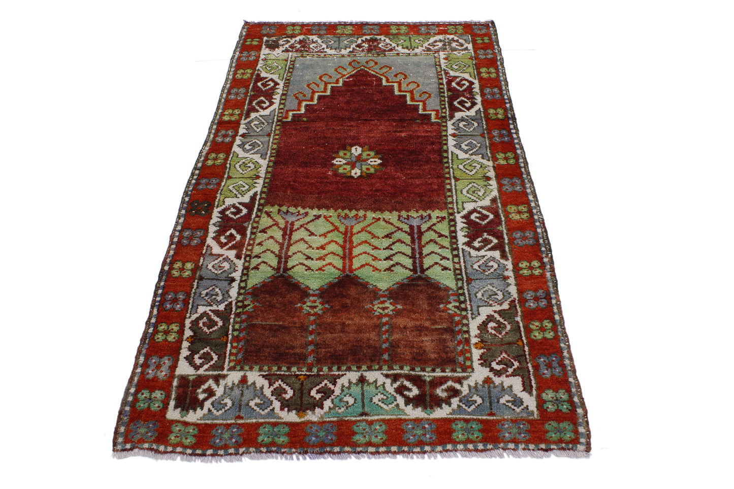 3 x 5 Vintage Turkish Oushak Prayer Rug 51776
