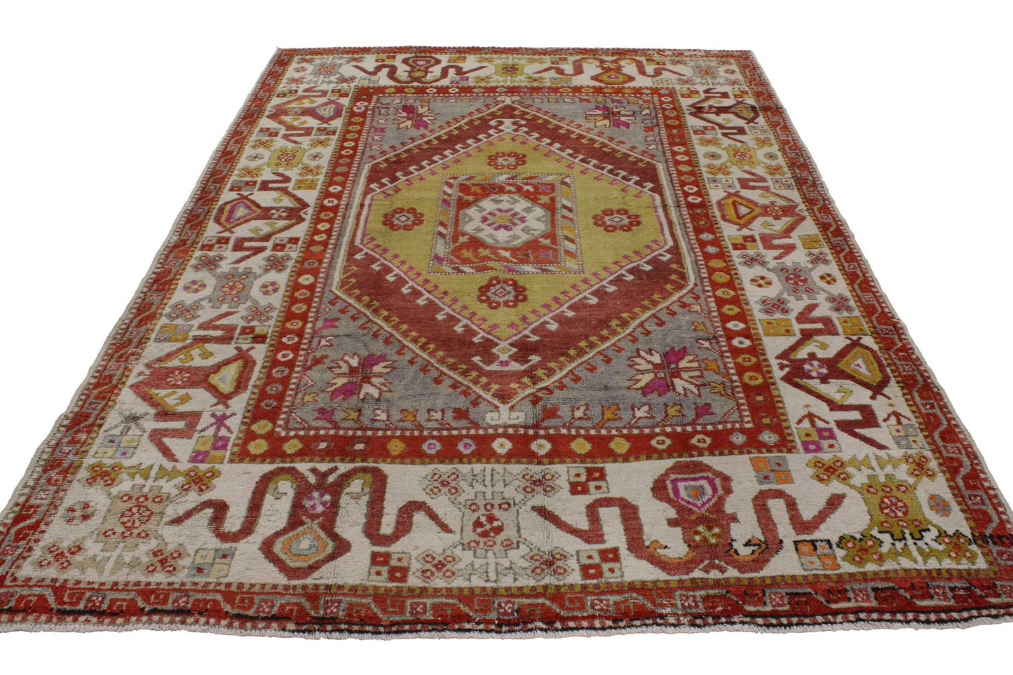 6 x 9 Vintage Turkish Oushak Rug 51783