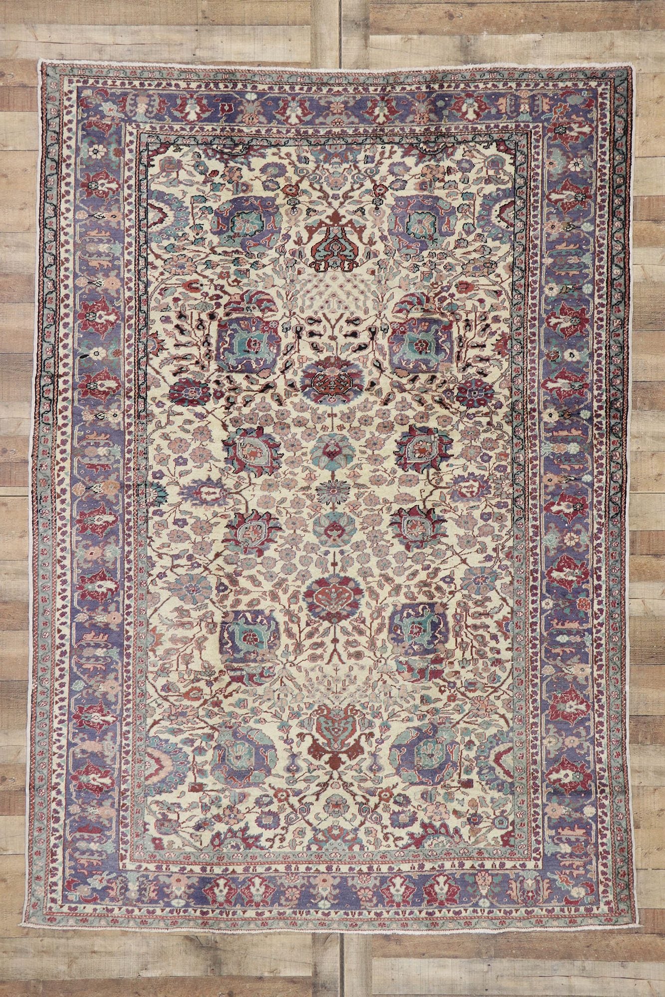 7 x 9 Vintage Turkish Oushak Rug 51788