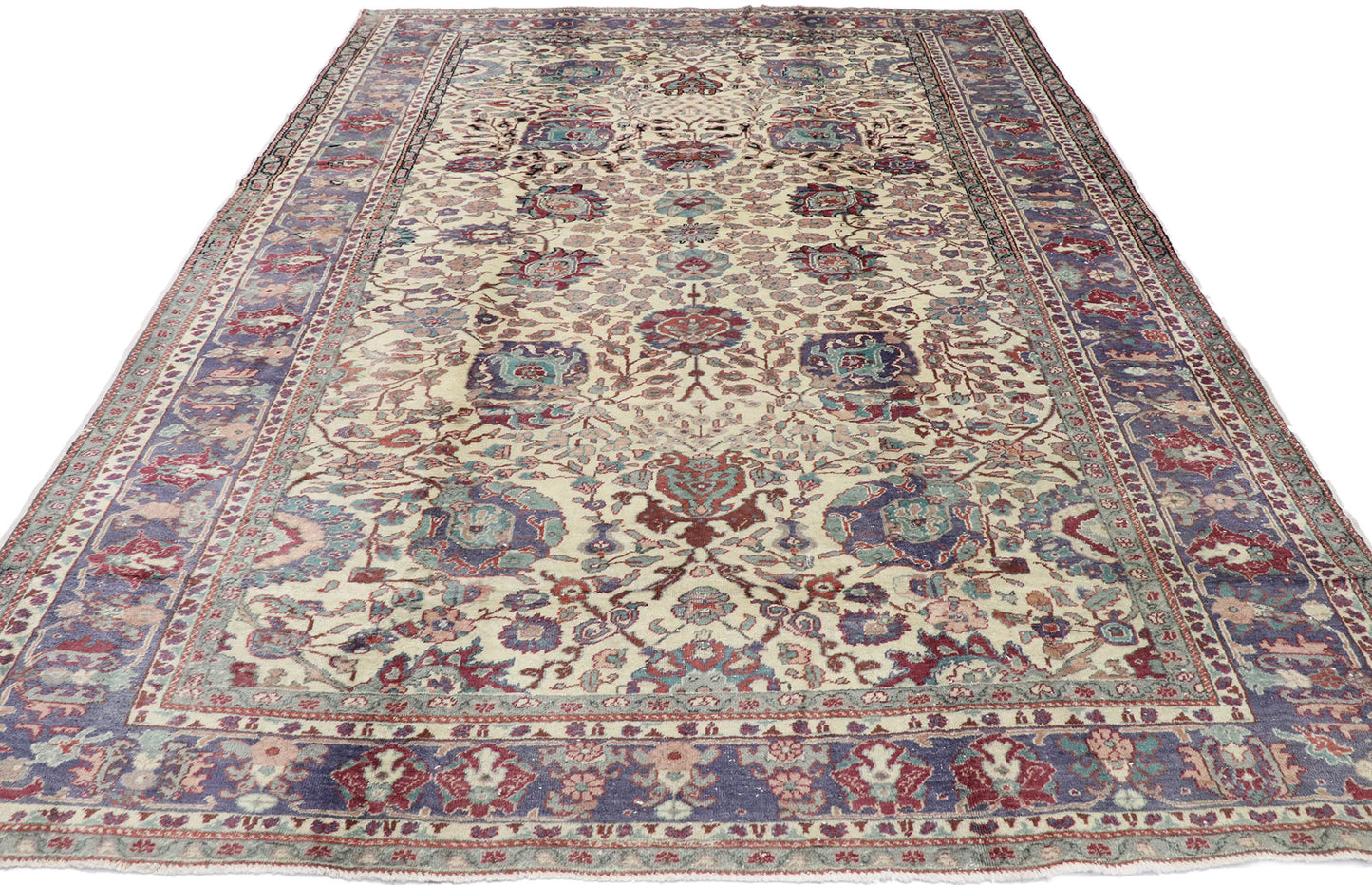 7 x 9 Vintage Turkish Oushak Rug 51788