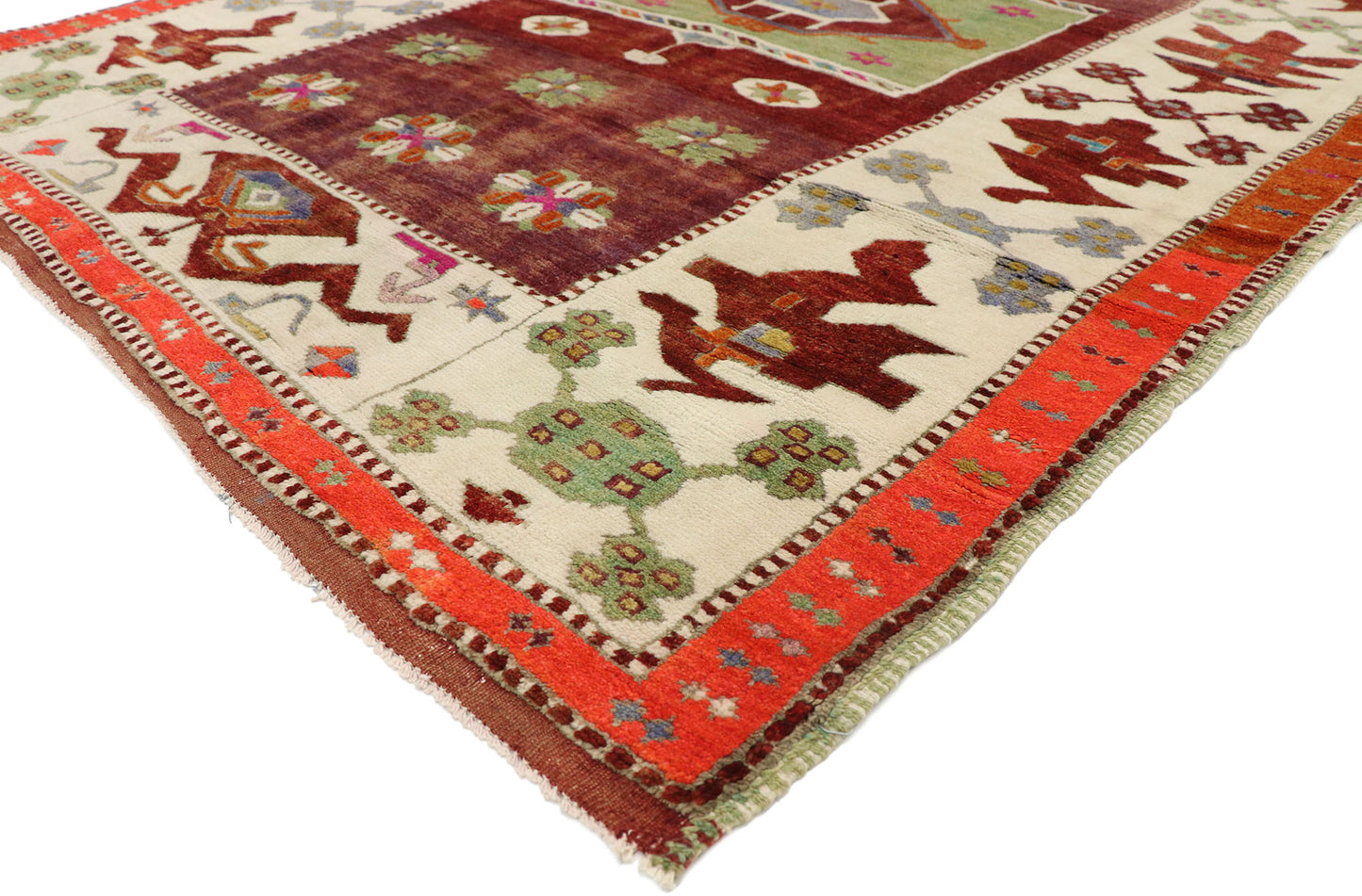 5 x 11 Vintage Turkish Oushak Rug 51798