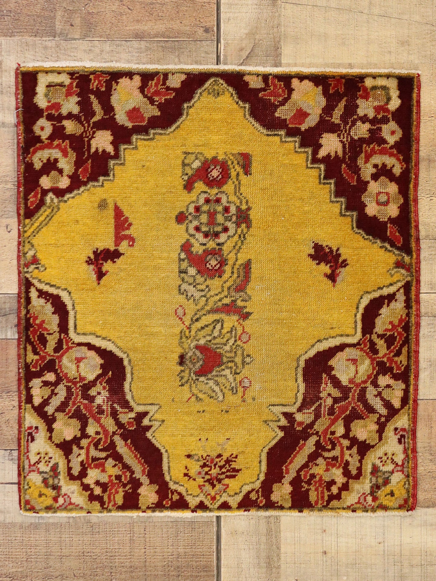 2 x 2 Vintage Turkish Yastik Rug 51818