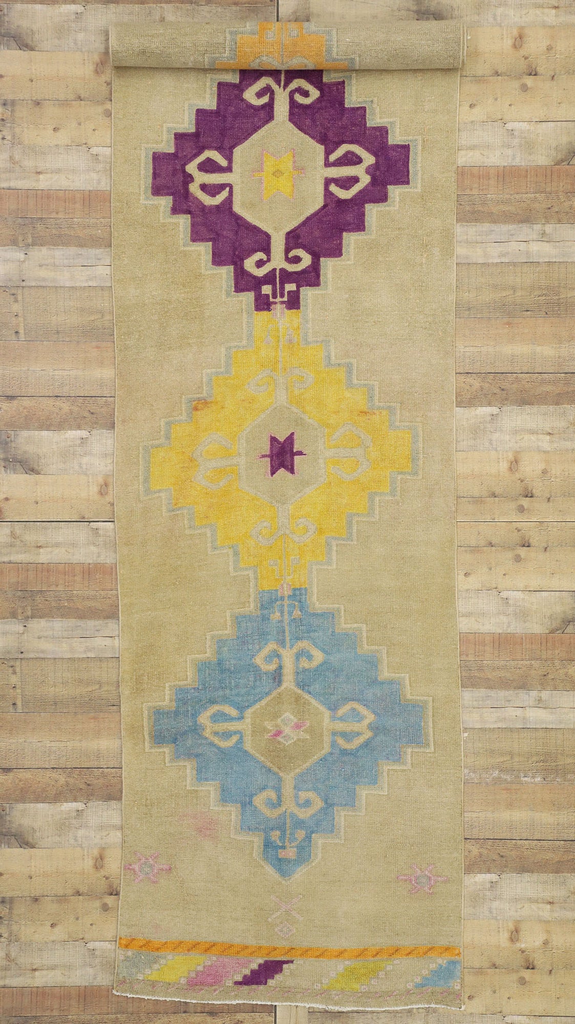 3 x 13 Vintage Turkish Oushak Runner 51841