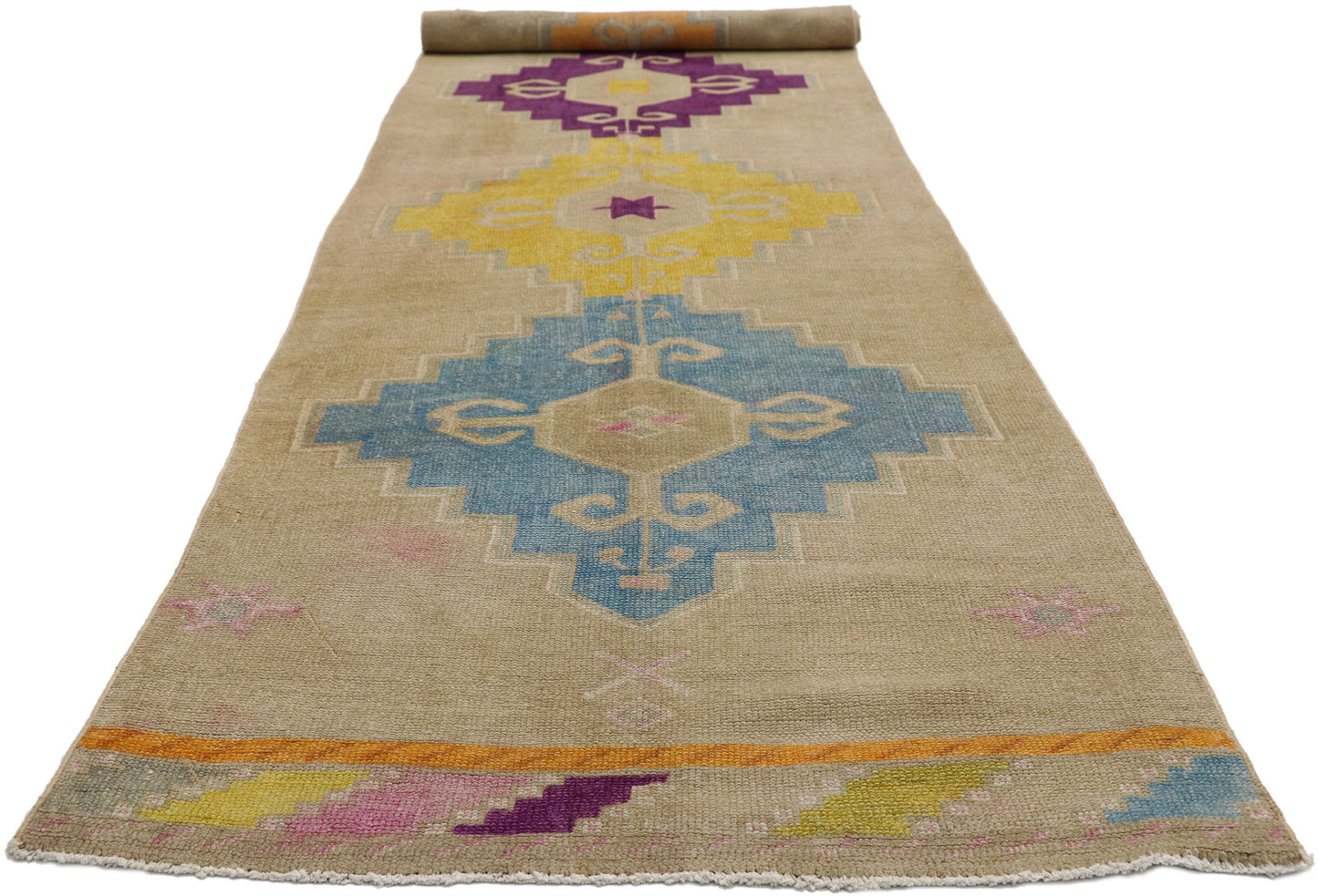 3 x 13 Vintage Turkish Oushak Runner 51841