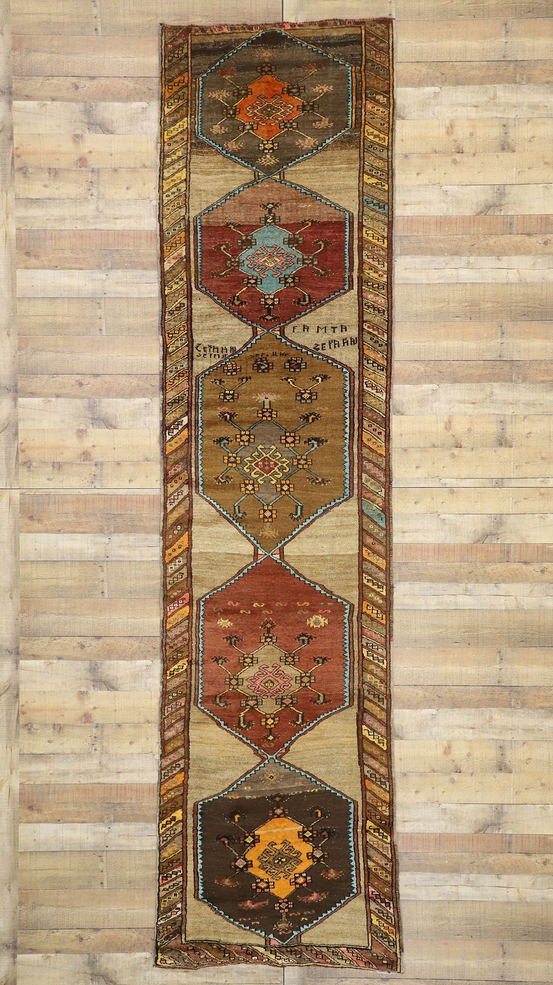 3 x 13 Vintage Turkish Oushak Rug 51842
